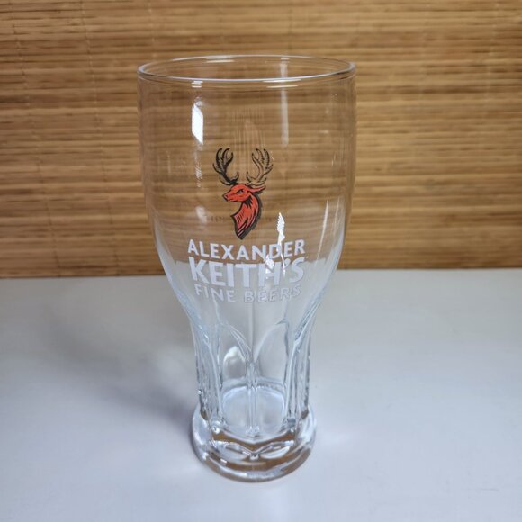 Alexander Keith's Fine Beers Beer Pint Glass 7.25 " Tall 16 oz White Letters - Picture 2 of 7